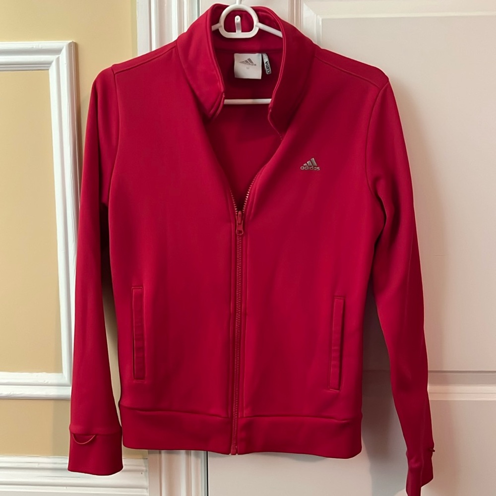 Red Adidas Zip-up Jacket M